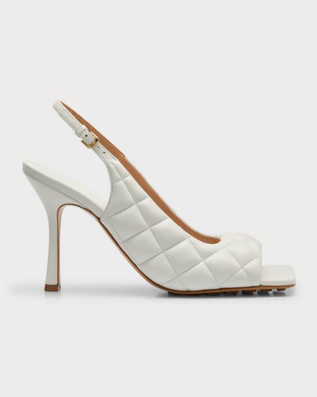 Padded Lambskin Slingback Sandals